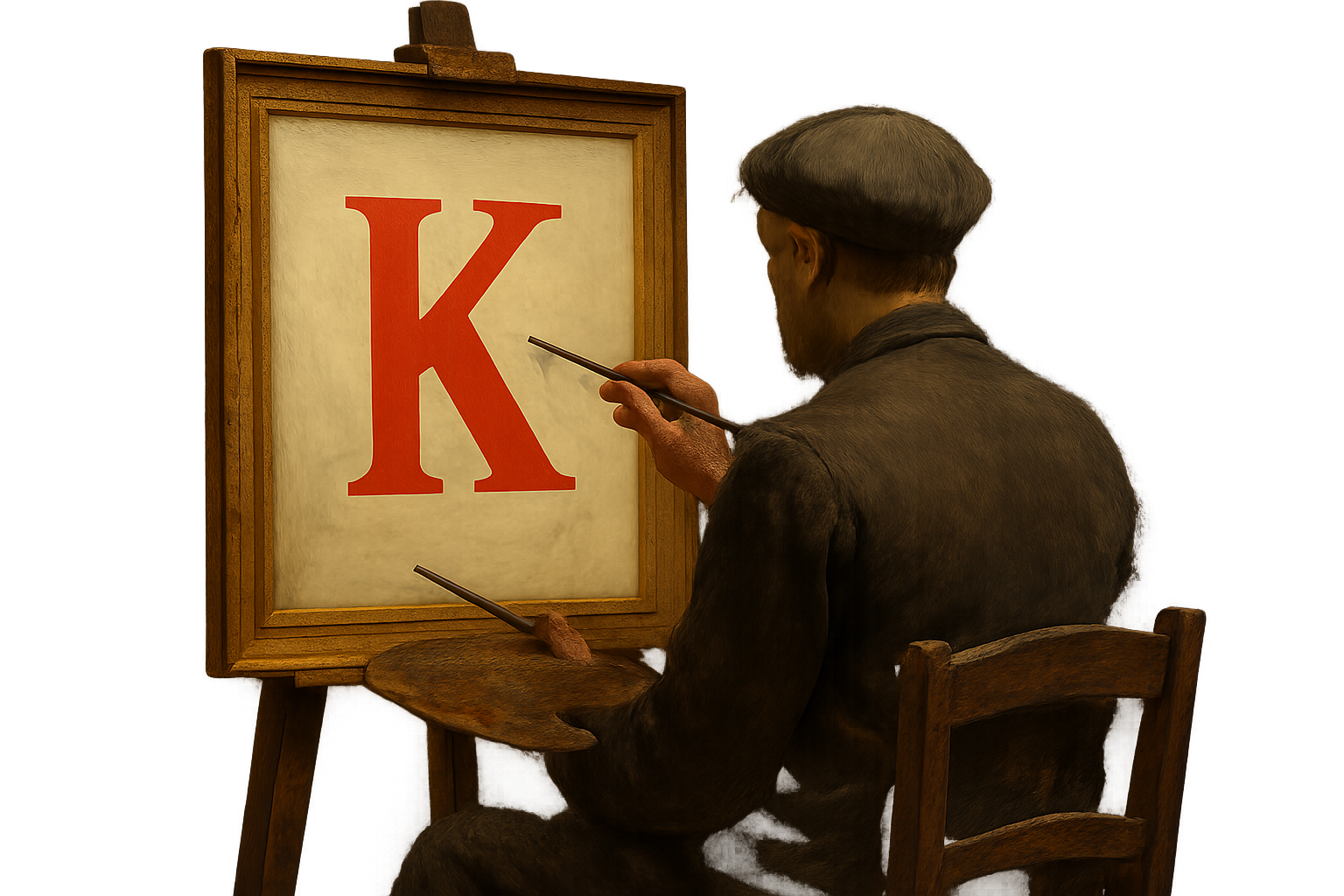 Pittore che dipinge la lettera K